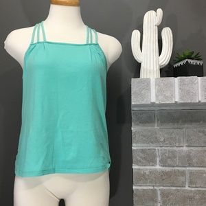 Bright blue strappy tank